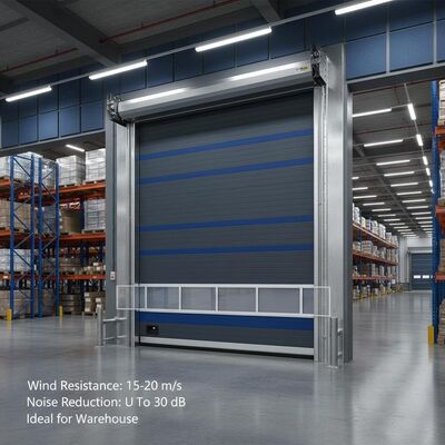 kaufen Anpassbare Industrietür mit Windwiderstand von 15 bis 20 Metern pro Sekunde und Geräuschreduzierung bis zu 30 Dezibel, ideal für Lagerhäuser online manufacture