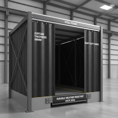 kaufen Vorhangstärke 08 mm Industriebelastung Dockunterkunft Schwerlaststoff Stahlrahmen langlebige Witterungsbeständige Dockdichtung online manufacture