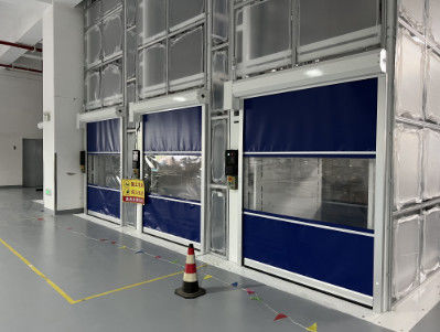 Verzinkte Stahl-PVC-Industrielle Schnelltür 2m/s 900N / 800N Rissbeständigkeit