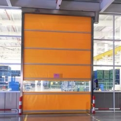 Anpassbare, widerstandsfähige PVC-Schnelllauftore mit Frostschutzfenstern und automatischer Schienenrückstellung für Leistung