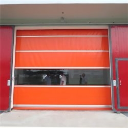 Isolierte PVC-Schnelllauftür, Schließgeschwindigkeit 0,6-0,8 m/s, hervorragende Wärmeisolierung, PVC rot